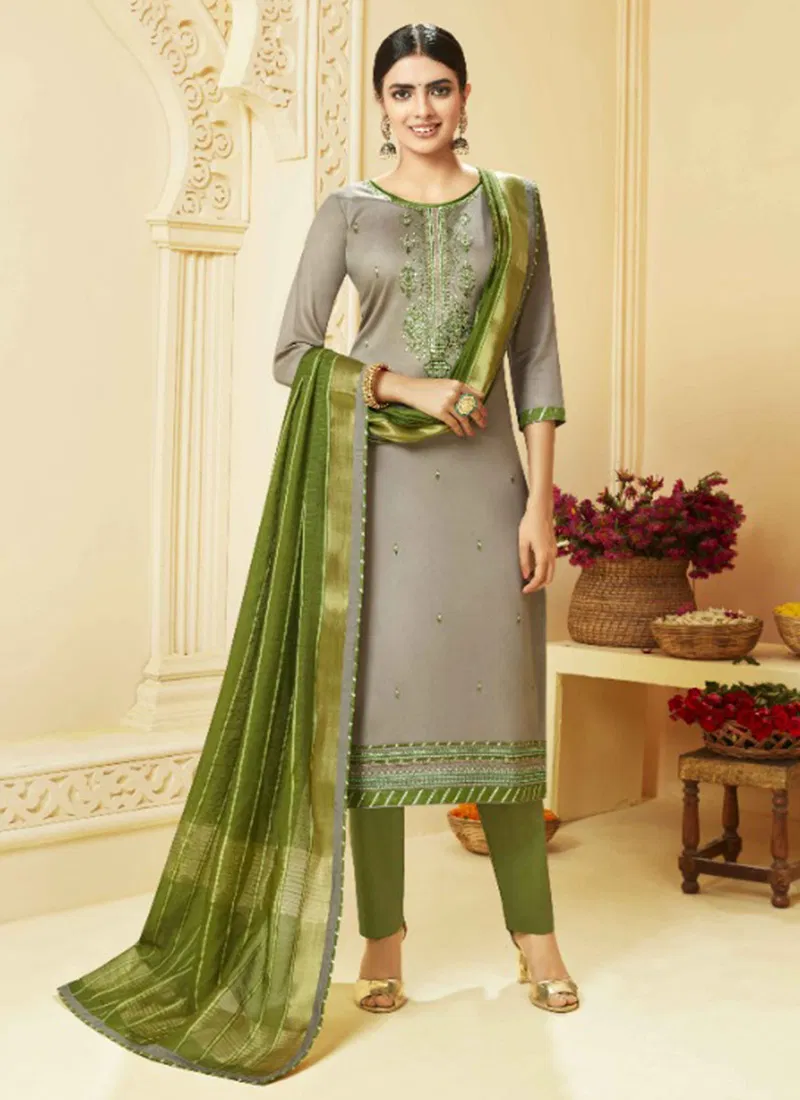 Jasmin Vol 9 Jam Silk Cotton Designer Party Wear Straight Suits With Cotton Bottoms And Chinnon Dupatta 1351-1354